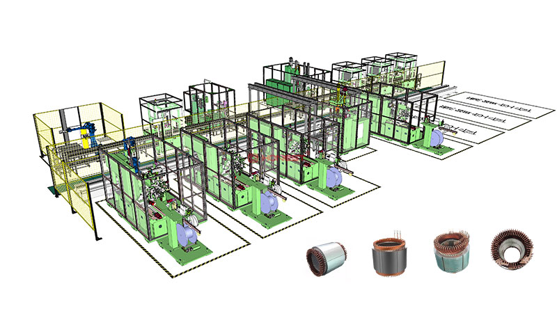 扁線電機組裝線